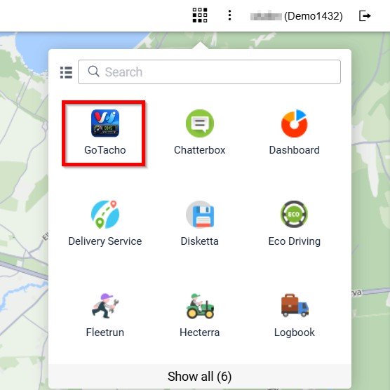 Плитка GoTacho в меню Apps