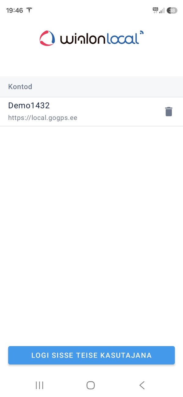 Nupp «Logi sisse teise kasutajana»