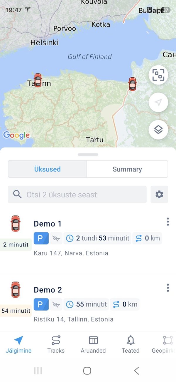Objektide tööloend ja kaart